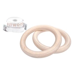 Fitwood Anneaux de gymnastique enfant ULPU MINI, bouleau sangles blanches