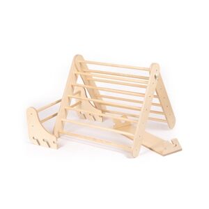 LEG & GO Triangle d'escalade enfant Pikler suédois 2en1 bois, naturel