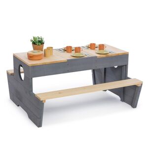 MUDDY BUDDY® Table et banc enfant de jeu Creator bois, naturel/gris nuage