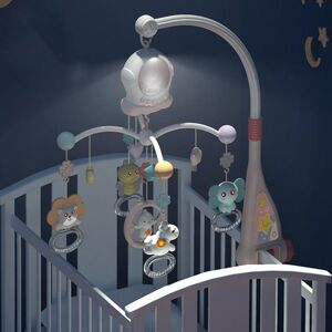 Hochet Mobile pour berceau de bébé de 0 à 12 mois, jouets éducatifs musicaux pour nouveau-né, garçons et filles, carrousel rotatif, cloche de lit, veilleuse - Publicité