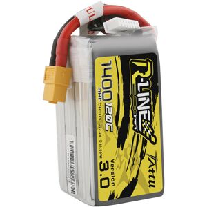 Batterie LiPo TATTU R-LINE 3.0 6S 22,2V 1400mAh 120C 6S1P avec prise XT60 pour drone RC FPV Racing