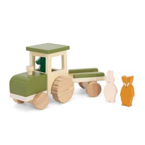 Trixie Tracteur en bois avec remorque - Jouets en bois