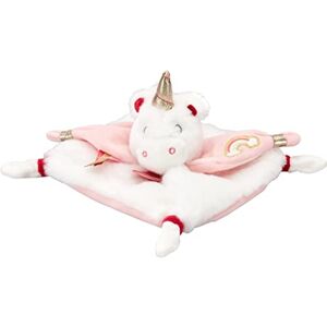 Baby Nat ' Doudou Licorne Souple Poussière d'Etoiles Rose et Blanche Broderie Arc en Ciel Idée Cadeau Naissance Doudou Facile à Attraper Tout Doux pour les Câlins BN0322 - Publicité