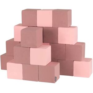 KiddyMoon Blocs Mous pour Bébé 24 Pièces Cubes De Construction en Mousse 14Cm, Cubes: Bruyère-Rose - Publicité