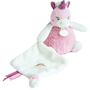 Baby Nat ' Peluche Licorne avec Doudou Mouchoir Cadeau Naissance Fille 15 cm Rose BN0452 - Publicité