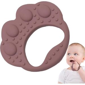 Eelogoo Jouet de dentition pour bébé, anneaux de dentition en silicone pour bébés,Montessori Toys Anneaux de dentition mignons pour bébé   Jouets d'exploration sensorielle de conception de bosse, - Publicité