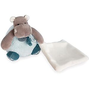 Baby Nat ' Peluche Doudou Hippopotame avec Doudou Mouchoir Plat Idée Cadeau Bébé Garçon et Fille Doudou Peluche Bleu Kit Naissance Collection Bazile BN0530 - Publicité