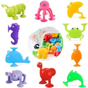 Jouets à Ventouse Silicone, 12PCS Jouet d'Aspiration pour Enfants