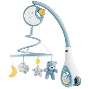 Chicco Next2Dreams Mobile pour Lit Bébé avec Lumières et Musique 3 en 1 Compatible avec le Berceau Next2Me, avec Effets Sonores, Projecteur de Lumière Nocturne Douce et Musique 0 Mois et +, Bleu - Publicité