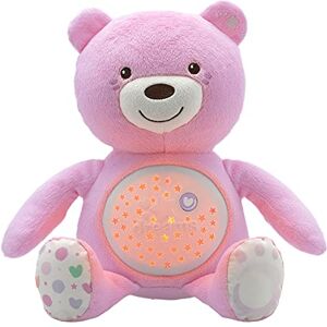 Chicco First Dreams Baby Bear Ours en Peluche Musical, Veilleuse Lumineuse pour Bébés avec Effets Lumineux et Mélodies Relaxantes Jouets Bébé 0+ Mois Rose - Publicité