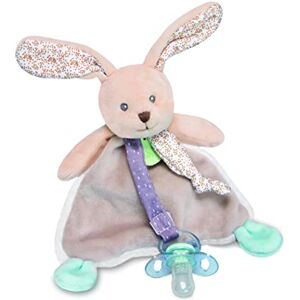 Baby Nat ' Doudou attache sucette lapin POUPI "nature" BN0602 -Beige - Publicité