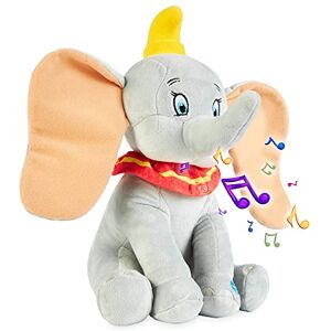 Disney Peluche Bebe Grosse Peluche 28cm Stitch Le Roi Lion Simba Dumbo Peluches Doudou avec Son Jouet Premier Age Cadeau  Fille Garcon (Gris Dumbo) - Publicité