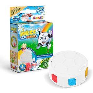 INKEE Foamy Football Bombe de Bain Enfant en Forme de Ballon de Foot, Boule de Bain Effervescente 3 Couleurs, Parfum Pop-Corn, à l'huile d'amande Douce - Publicité