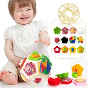 Jouet Enfant 2 Ans Fille Garçon Jouets Bebe 1 an de Tri en Forme avec 5  Blocs de Voiture Rampante Jeux Montessori Bebe 6 12 Mois Cadeau Jouet Enfant  2 3 Ans Musique/Lumières