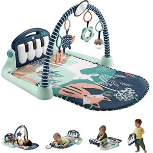 Fisher Price Tapis d’éveil Piano, Jouet Musical Suspendu et Jeu à Plat Ventre, thème Animaux de la forêt (exclusivité Amazon), Jouet d'Éveil, Dès la Naissance, HKX37 - Publicité