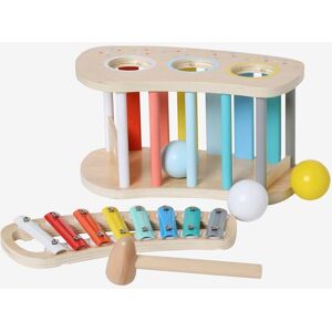 Vertbaudet Tap tap xylophone 2 en 1 en bois FSC® multicolore BLANC TU - Publicité