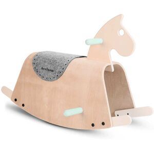 Beeloom Cheval à bascule pour enfants en bois naturel gris