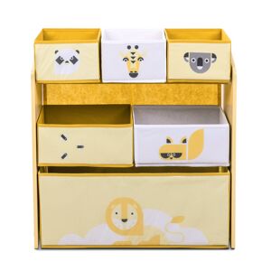 Beeloom Etagère multifonctionnelle pour enfants en bois naturel jaune Jaune 10x36x69cm