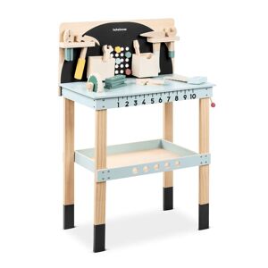 Beeloom Banc d'outils pour enfants en bois bleu naturel Bleu 11x32x58cm
