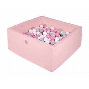 MeowBaby Piscine À Balles pour Bébé Rose Pastel 200 Balle Gris/Blanc/Rose Clair Multicolore 90x40x90cm