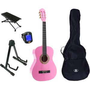 002 PI guitare classique format 3/4 rose + accessoires