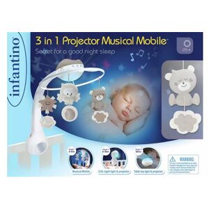 Projecteur Musical Mobile 3 en 1 Infantino Douce Nuit Blanc et Beige - Publicité