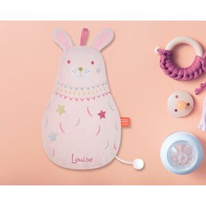 Cadeaux.com Peluche Musicale Brodée Personnalisable - Lapin rose