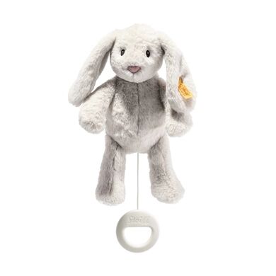 Steiff Peluche musicale lapin Hoppie My first gris clair, 26 cm