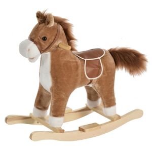 Homcom Cavallo a dondolo stile cavallo seduta imbottita con suono 2 AA batterie per bambini 36-72 mesi bainco grigio Max.carico 45kg