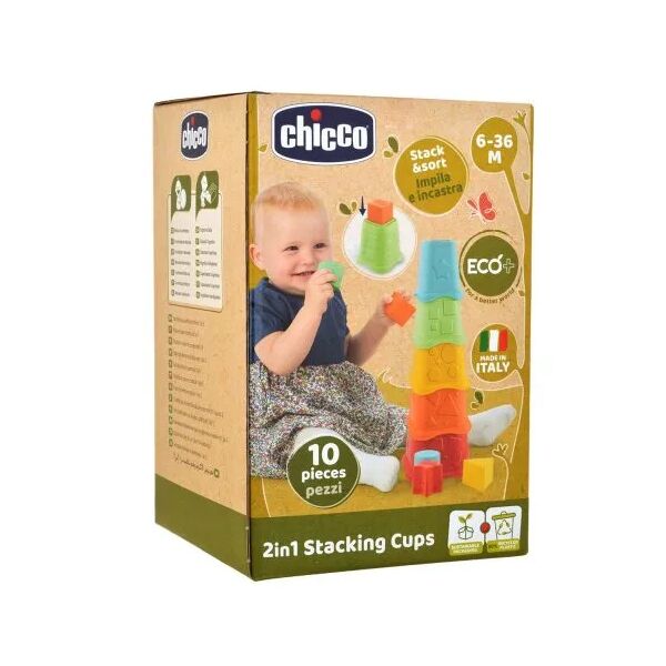chicco tazze impilabili 2in1 eco+ gioco per bambini +6 mesi