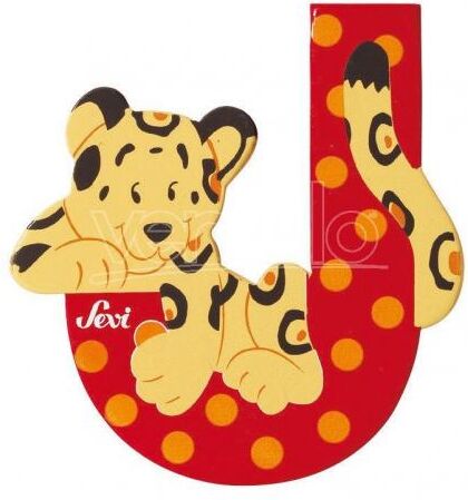 TRUDI Sevi 81610 - Letteraa J Jaguaro In Legno Rosso 7,5 Cm Decorazione