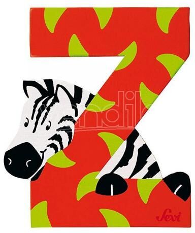 TRUDI Sevi 81626 - Letteraa Z Zebra In Legno Arancione 7,5 Cm Decorazione