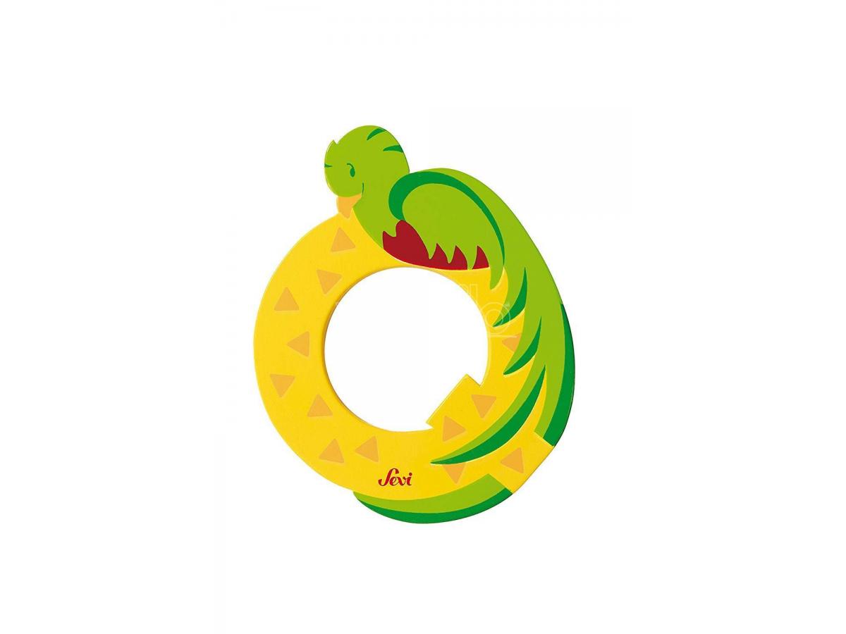 TRUDI Sevi 81617 - Letteraa Q Quetzal In Legno Giallo 9,5 Cm Decorazione