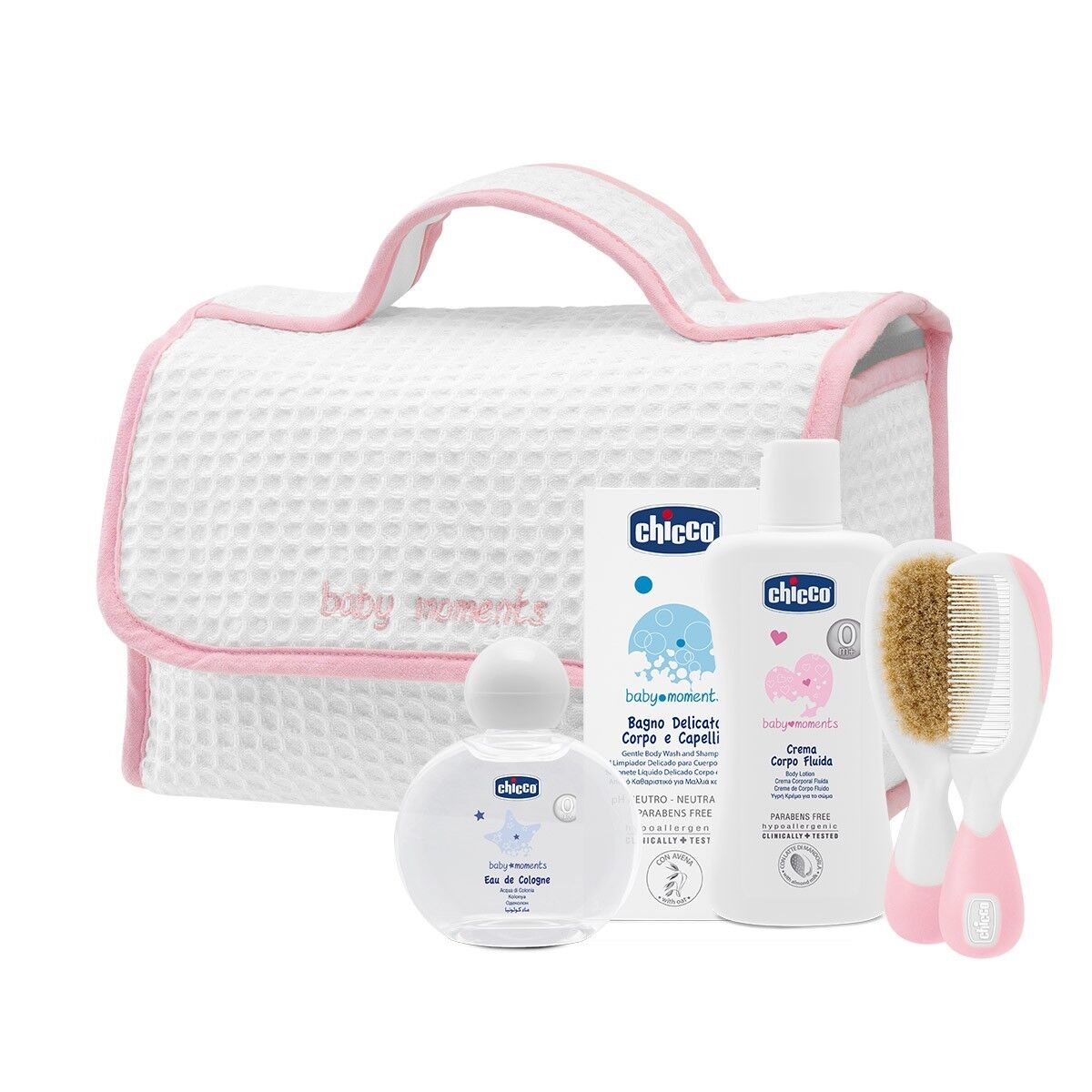 Chicco Baby Moments Gift Con Maniglia Rosa 5 Pezzi