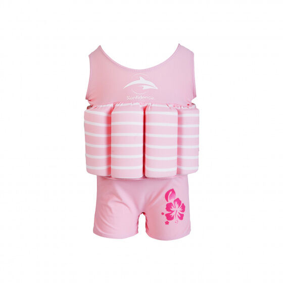 Konfidence drijfpak Breton Stripe junior lycra roze jaar - Roze