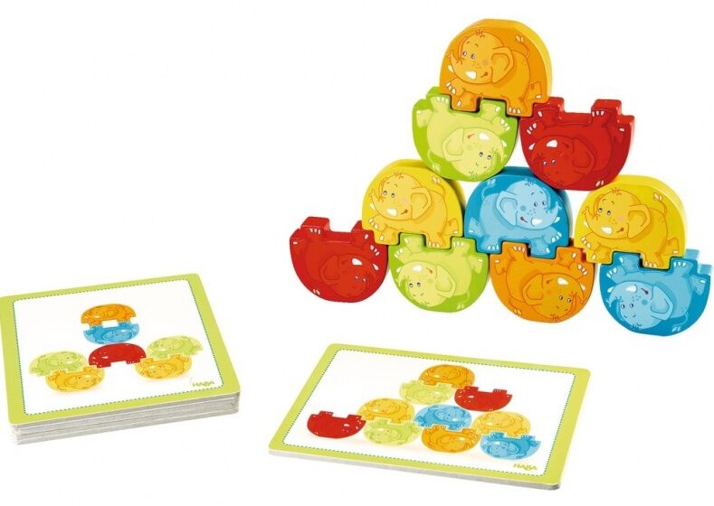 Haba waggelfanten stapelspel junior 10 delig - Multicolor