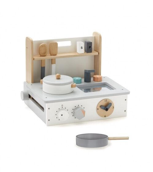 Kid's Concept houten minikeuken 7 delig wit/grijs - Grijs,Wit