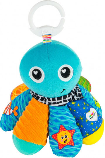 Lamaze knuffel Octopus Zoute Sam junior 19 cm pluche blauw - Blauw,Oranje,Groen