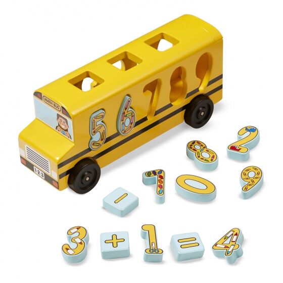 Melissa & Doug leerbus met cijfers 19 delig - Multicolor