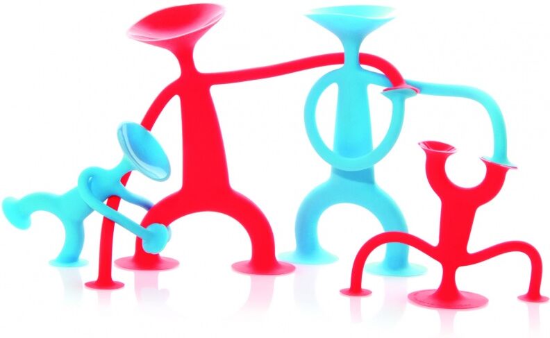 Bilibo Oogi Familie Met 4 Actiefiguren - Rood,Blauw