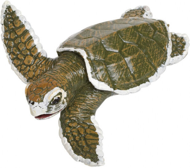 Safari speeldier warana schildpadjong 12,5 cm groen/wit - Bruin,Wit