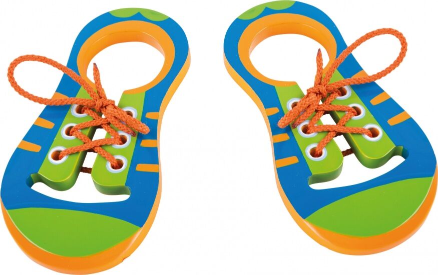 Small Foot Houten Veterschoenen junior blauw/groen - Blauw,Groen