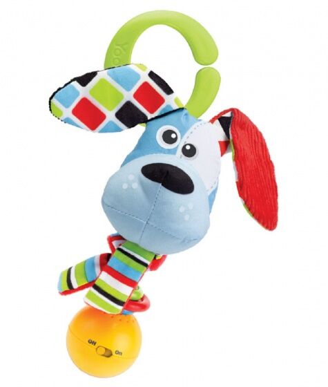 Yookidoo rammelaar Shake Me Rattle Dog 16 cm pluche lichtblauw - Multicolor