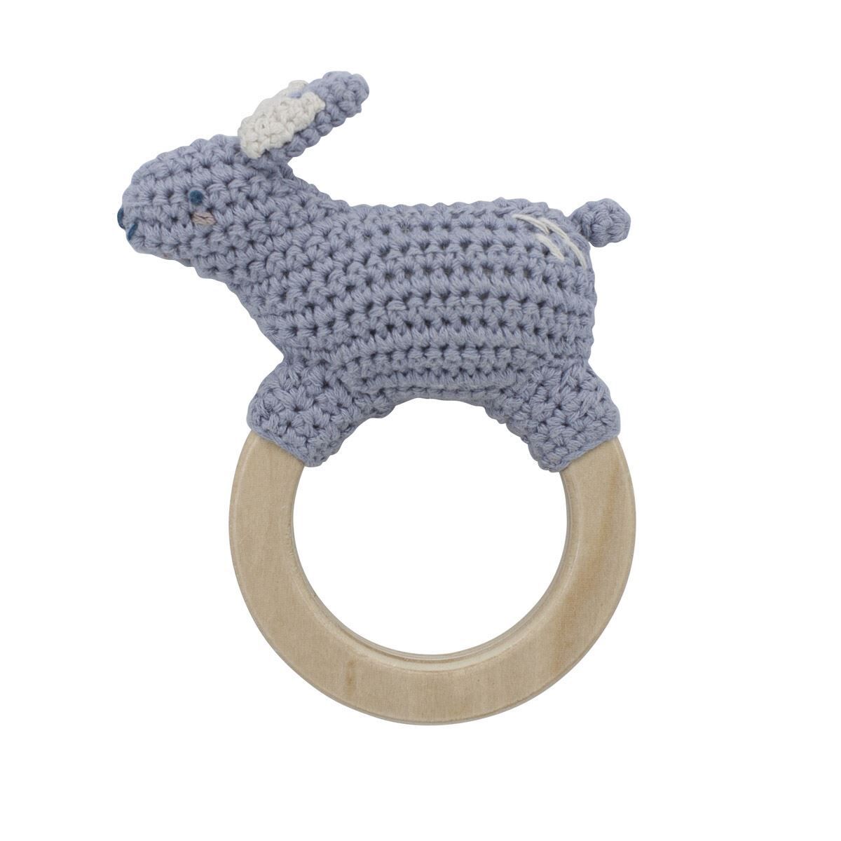 Sebra Heklet Rangle, Bluebell the rabbit on ring, dreamy lavender