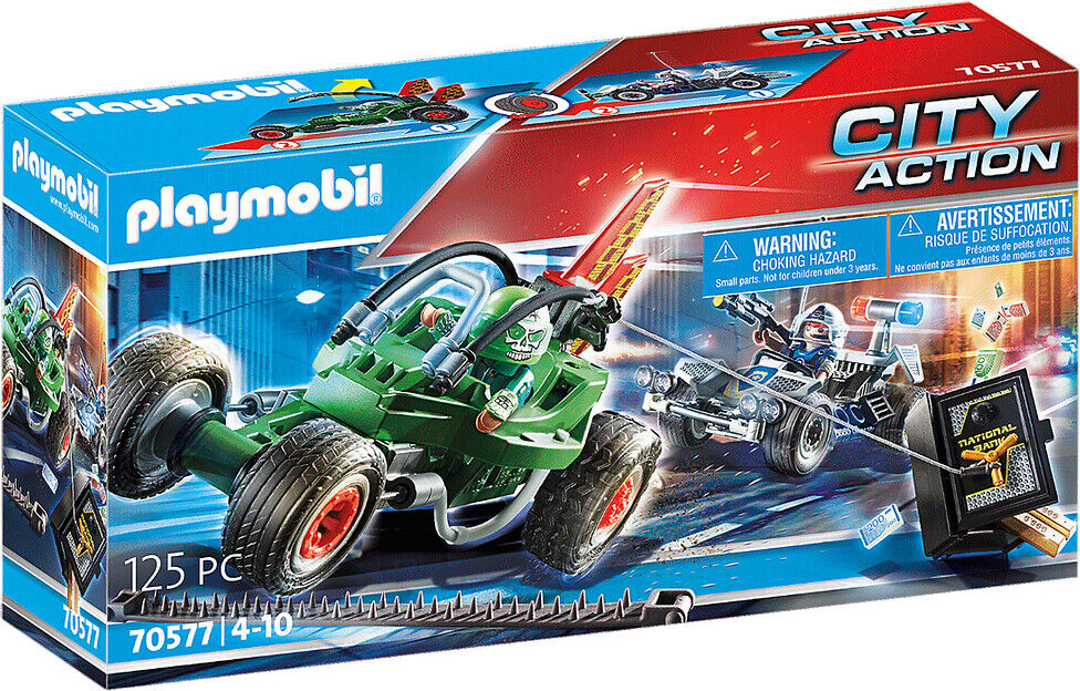 Playmobil Kart Policial: Perseguição ao ladrão da caixa forte   Multicolor