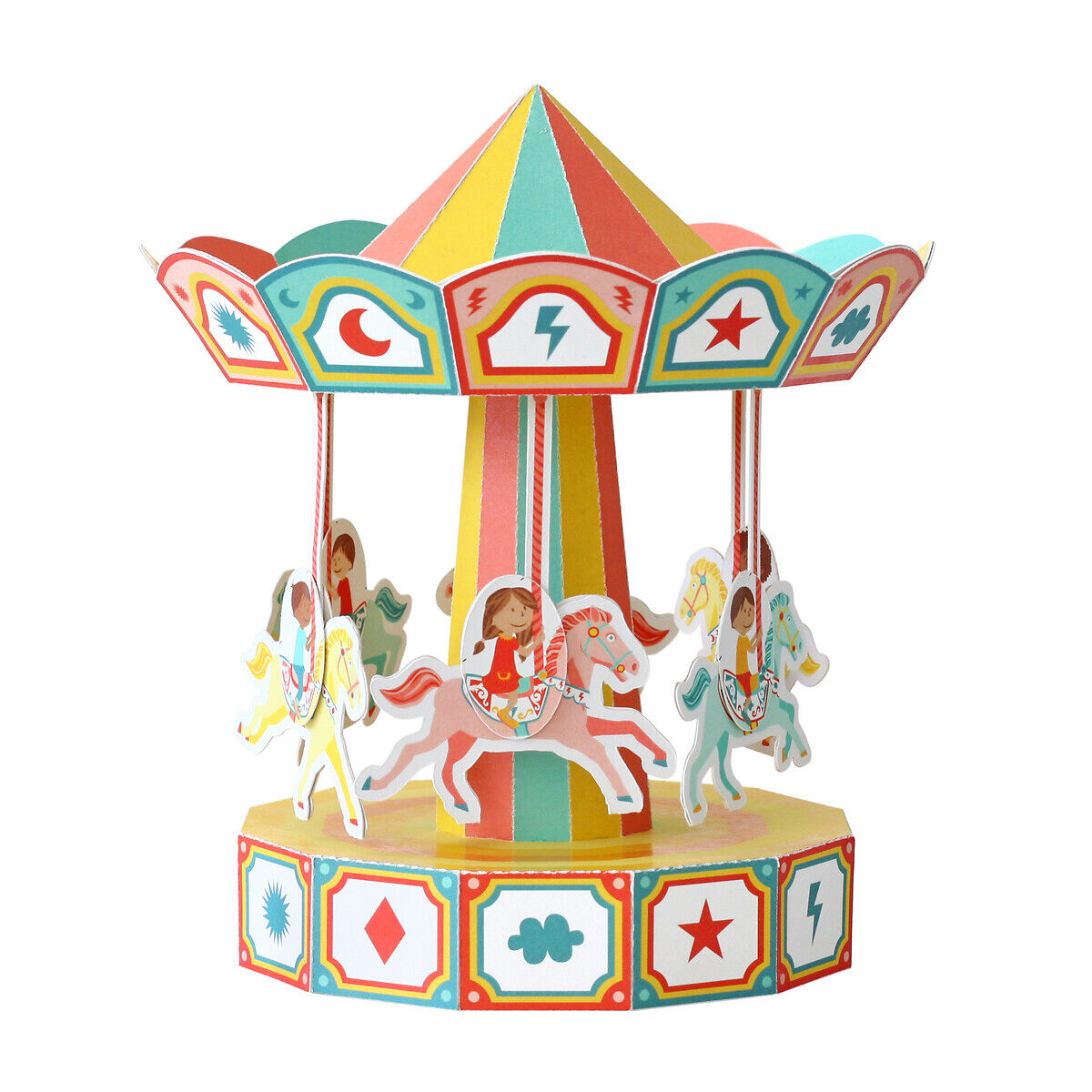 Pukaca Carrossel - Brinquedo de Papel, da Pukaca   Multicolor