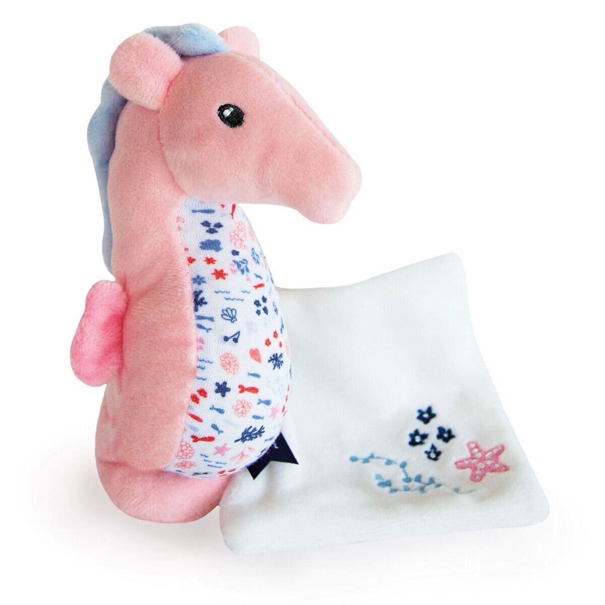 Doudou Et Compagnie Boneco-doudou para recém-nascido, cavalo-marinho, 17 cm   rosa