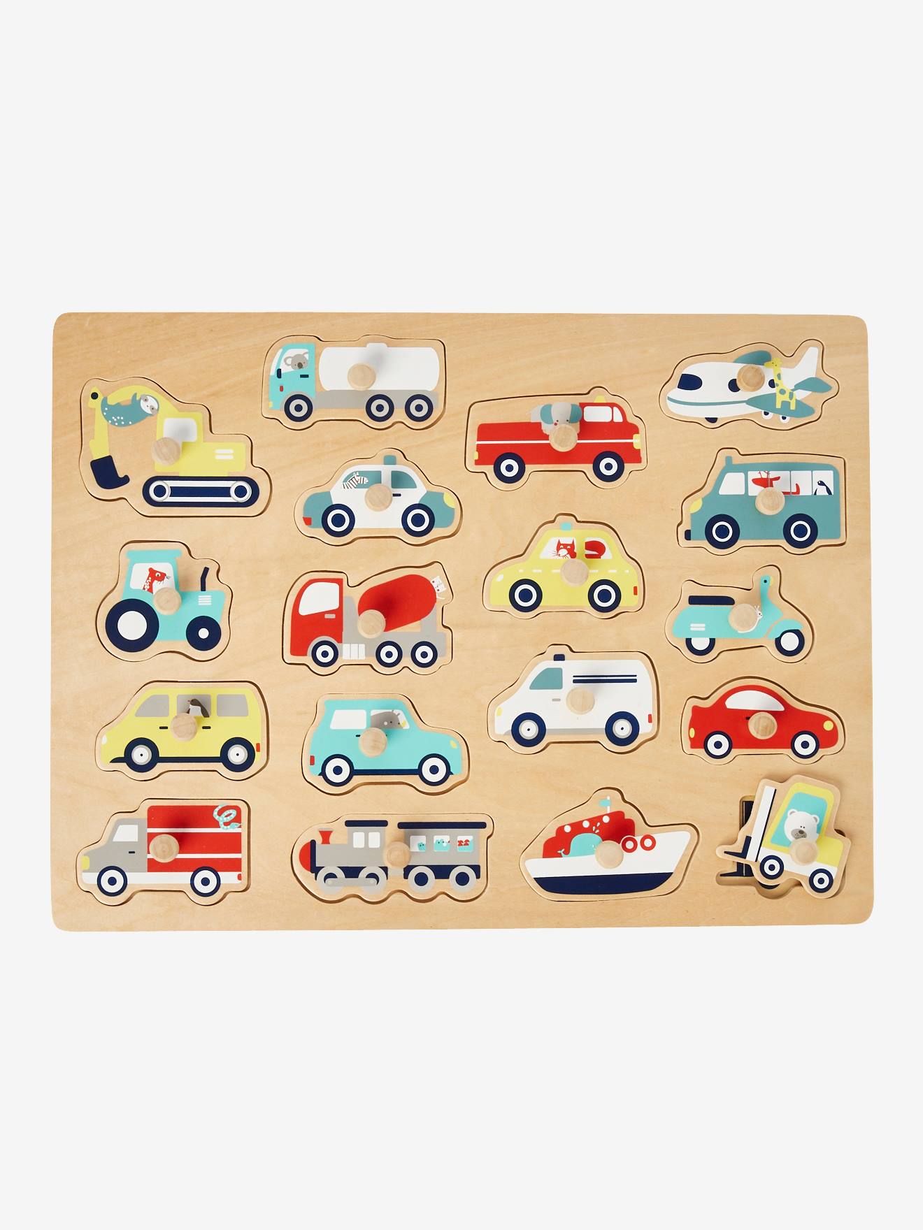 VERTBAUDET Puzzle com veículos em madeira FSC® multicolor