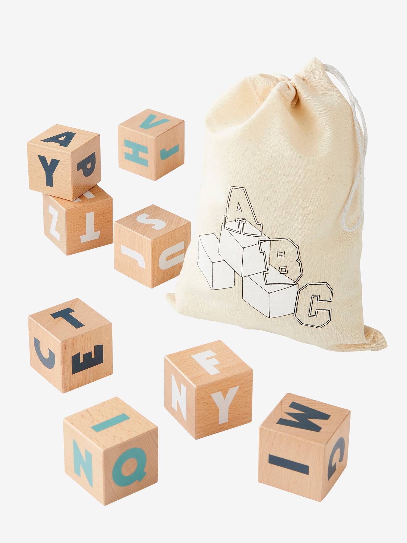 VERTBAUDET 10 cubos grandes com letras, em madeira FSC® multicolor