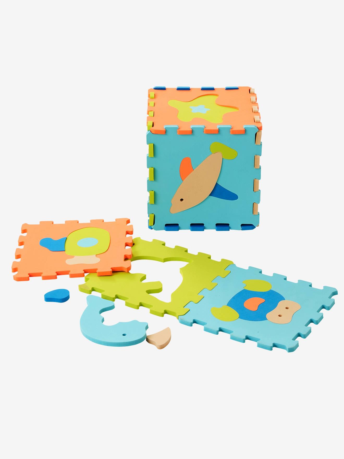 VERTBAUDET Tapete com puzzle gigante em esponja, Oceano azul